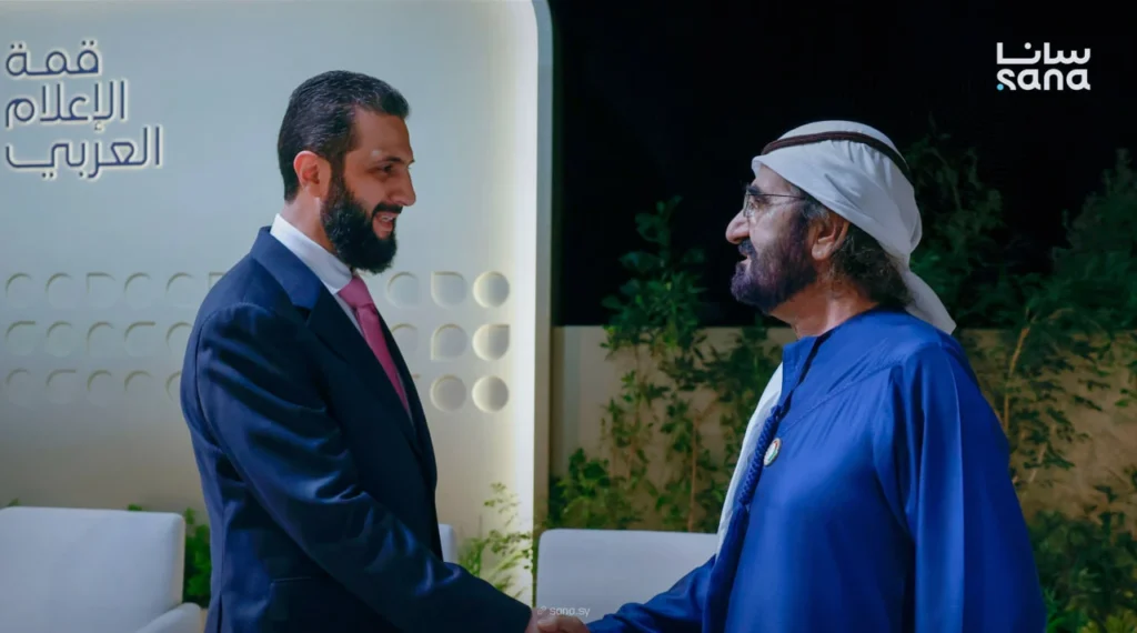 Suriye Geçici Cumhurbaşkanı eş-Şara, BAE Yönetimiyle Bir Araya Geldi